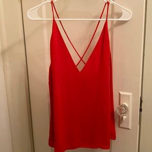 H&M crossed back red blouse